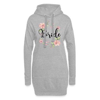 Mariée mariée pour être couronne de fleurs fleurs engagement JGA - Sweat-shirt à capuche long Femme - gris chiné - Devant