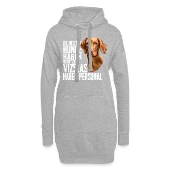 Vizsla Hund Hunderasse Geschenk - Hoodie-Kleid - Grau meliert - Vorne