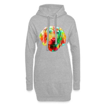 Weimaraner Hund Hunderasse - Hoodie-Kleid - Grau meliert - Vorne