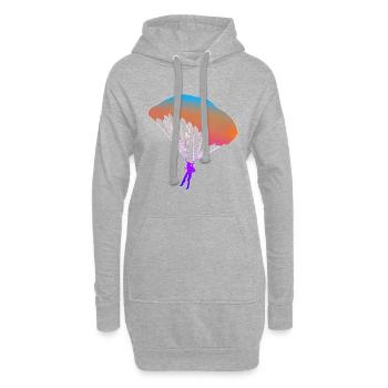 Parachute parachutiste cadeau parachute - Sweat-shirt à capuche long Femme - gris chiné - Devant