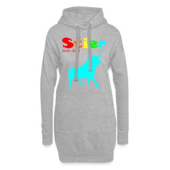 Regenbogen Stier - Hoodie-Kleid - Grau meliert - Vorne