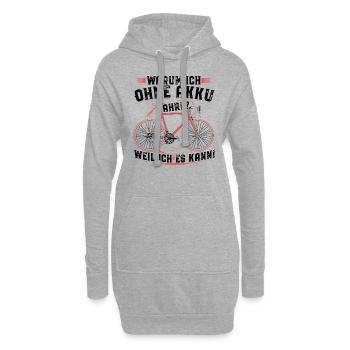 Warum ich ohne Akku fahre? Weil ich es kann! - Hoodie-Kleid - Grau meliert - Vorne