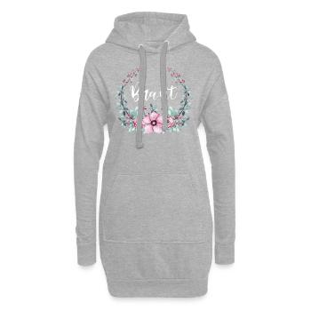 Heiraten Outfit Braut Blumenkranz - Hoodie-Kleid - Grau meliert - Vorne