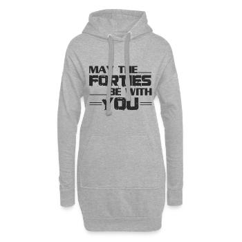 40e anniversaire - Sweat-shirt à capuche long Femme - gris chiné - Devant
