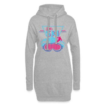 Domaine skiable de ski rétro - Sweat-shirt à capuche long Femme - gris chiné - Devant
