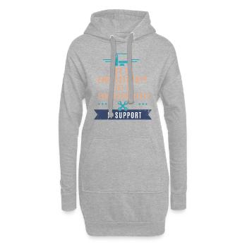 Pc Und Werkzeugsymbol - Tech Support - Hoodie-Kleid - Grau meliert - Vorne