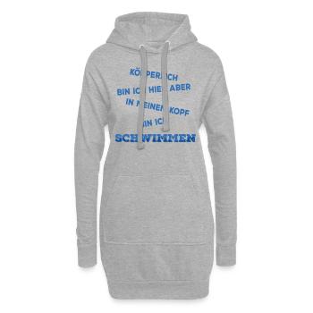 Stolzen Schwimmerspruch - Schwimmen - Hoodie-Kleid - Grau meliert - Vorne