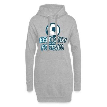Keep Calm And Play Soccer - Fußball - Hoodie-Kleid - Grau meliert - Vorne
