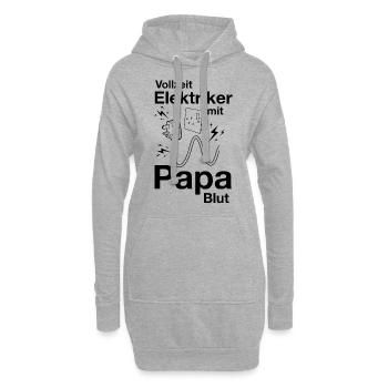 Elektriker Papa - Hoodie-Kleid - Grau meliert - Vorne