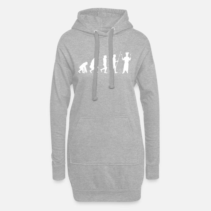 Cook Evolution Koch Köchin Kochen Chef Geschenk - Hoodie-Kleid - Grau meliert