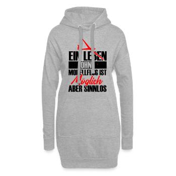 Ein Leben ohne Modellflug ist sinnlos - Hoodie-Kleid - Grau meliert - Vorne