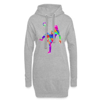 Frauenfußball - Hoodie-Kleid - Grau meliert - Vorne
