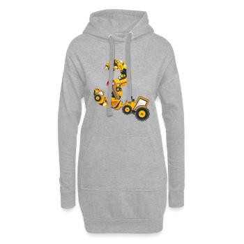 Kinder Kinder Bagger 3. Geburtstag Jungen 3 Jahre - Hoodie-Kleid - Grau meliert - Vorne