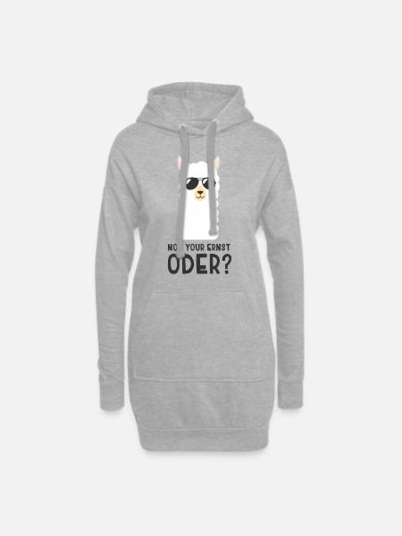 Alpaka - Not your Ernst - Hoodie-Kleid - Grau meliert