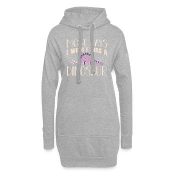 dinosaure - Sweat-shirt à capuche long Femme - gris chiné - Devant