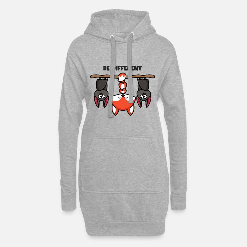 Sei Anders Fuchs - Hoodie-Kleid - Grau meliert