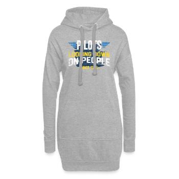 pilote - Sweat-shirt à capuche long Femme - gris chiné - Devant