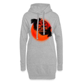 Odins Raben mit Wikinger Kompass Tattoo Design - Hoodie-Kleid - Grau meliert - Vorne