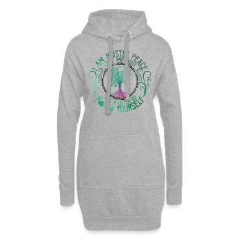 Surtout l'amour de la paix et la lumière et un peu de baise - Sweat-shirt à capuche long Femme - gris chiné - Devant