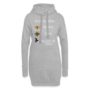 Honigbiene Hummel Imker Imkerei Honig Geschenk - Hoodie-Kleid - Grau meliert - Vorne