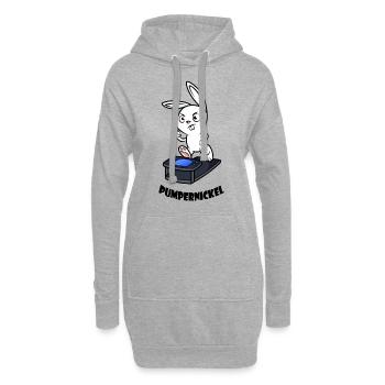 Pumpernickel Fitness Laufband Workout - Hoodie-Kleid - Grau meliert - Vorne