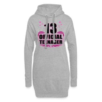 13 Official Adolescente - 13 ans anniversaire - Sweat-shirt à capuche long Femme - gris chiné - Devant