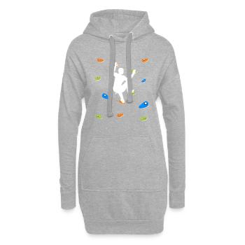 Klettern an der Wand - Hoodie-Kleid - Grau meliert - Vorne