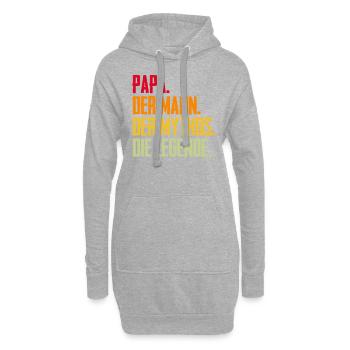 Papa Mann Mythos Legende - Hoodie-Kleid - Grau meliert - Vorne