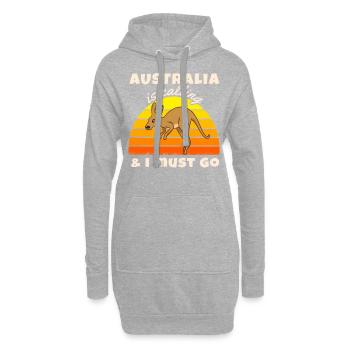 L'Australie appelle T-Shirt Kangaroo Backpacker R - Sweat-shirt à capuche long Femme - gris chiné - Devant