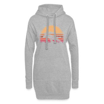 crocodile - Sweat-shirt à capuche long Femme - gris chiné - Devant