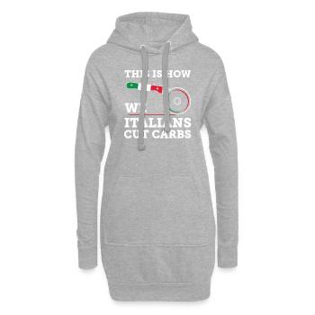 Lustiges italienisch-amerikanisches Design - Wie Italiener schneiden - Hoodie-Kleid - Grau meliert - Vorne