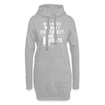 Infirmière médecin contre la grippe virus - Sweat-shirt à capuche long Femme - gris chiné - Devant