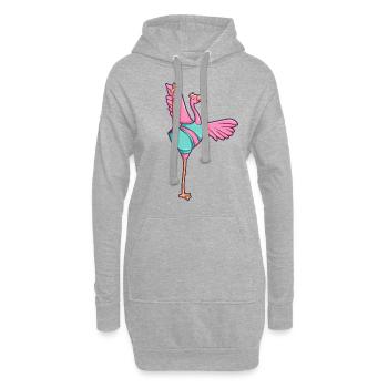 Flamingo yoga couronne oiseau méditant - Sweat-shirt à capuche long Femme - gris chiné - Devant