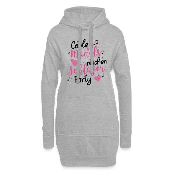 Coole Mädels machen Schlager Party - Schlagermusik - Hoodie-Kleid - Grau meliert - Vorne