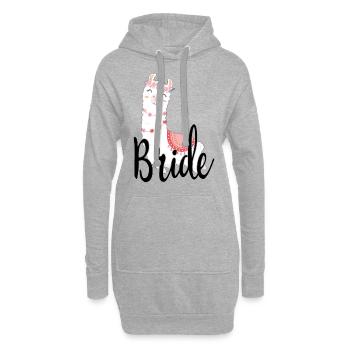 Mariée pour être mariée Alpaga Lama Alpaka JGA Party - Sweat-shirt à capuche long Femme - gris chiné - Devant