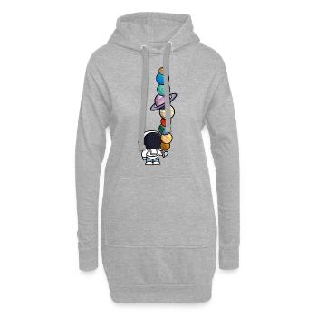 Astronaut Eis Essen Planeten Lustig - Hoodie-Kleid - Grau meliert - Vorne