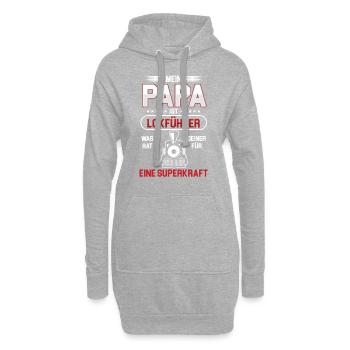 Mein Papa Ist Lokführer Lokomotive Züge Geschenk - Hoodie-Kleid - Grau meliert - Vorne