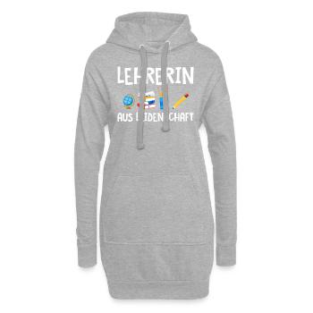 Lehrerin aus Leidenschaft - Hoodie-Kleid - Grau meliert - Vorne