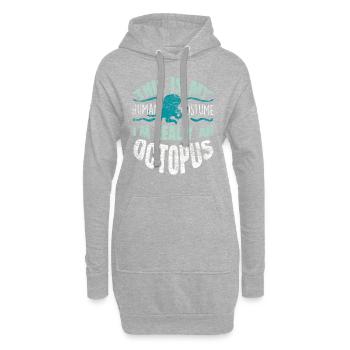 Oktopus - Hoodie-Kleid - Grau meliert - Vorne