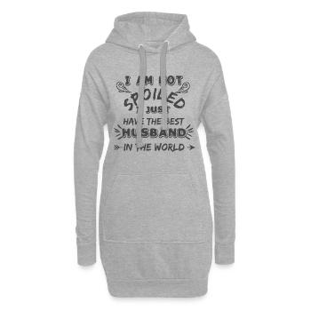 Femme gâtée drôle meilleur mari - Sweat-shirt à capuche long Femme - gris chiné - Devant