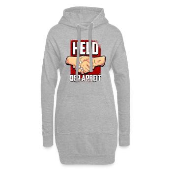 DDR Held der Arbeit Geschenkidee - Hoodie-Kleid - Grau meliert - Vorne