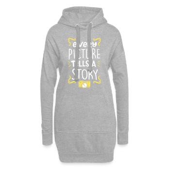 Appareil photo - Sweat-shirt à capuche long Femme - gris chiné - Devant