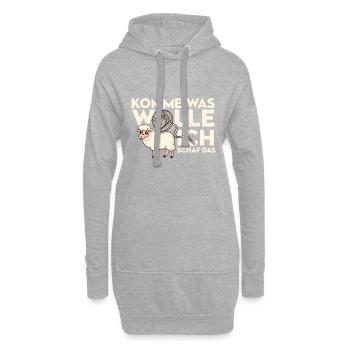 Komme was wolle ich Schaf das Schaf Wolle Design - Hoodie-Kleid - Grau meliert - Vorne