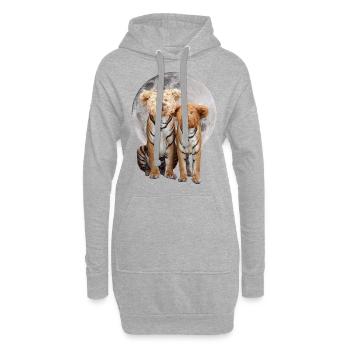 Collage Kunst Surreal Tiger Teddy Geschenk Design - Hoodie-Kleid - Grau meliert - Vorne