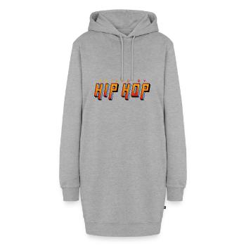 Élevé par le hip hop - Sweat-shirt à capuche long Femme - gris chiné - Devant