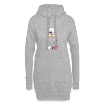 Artiste hip hop - Sweat-shirt à capuche long Femme - gris chiné - Devant