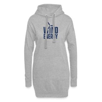 Wind Windkraftanlage Windenergie Windkraft Windrad - Hoodie-Kleid - Grau meliert - Vorne