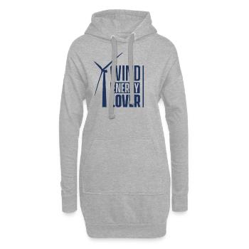 Windrad Windkraft Windenergie Windkraftanlage Wind - Hoodie-Kleid - Grau meliert - Vorne