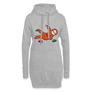 Paresse cadeau rocher sur mur d'escalade grimpeur - Sweat-shirt à capuche long Femme - gris chiné - Devant