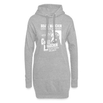 Lustiges Kletterer Geschenk Coole Mädchen Klettern - Hoodie-Kleid - Grau meliert - Vorne